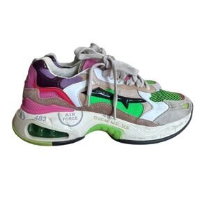 Premiata Sharky D Chunky Dad Sneakers Multicolor Leather EU 37 US 7 Designer
